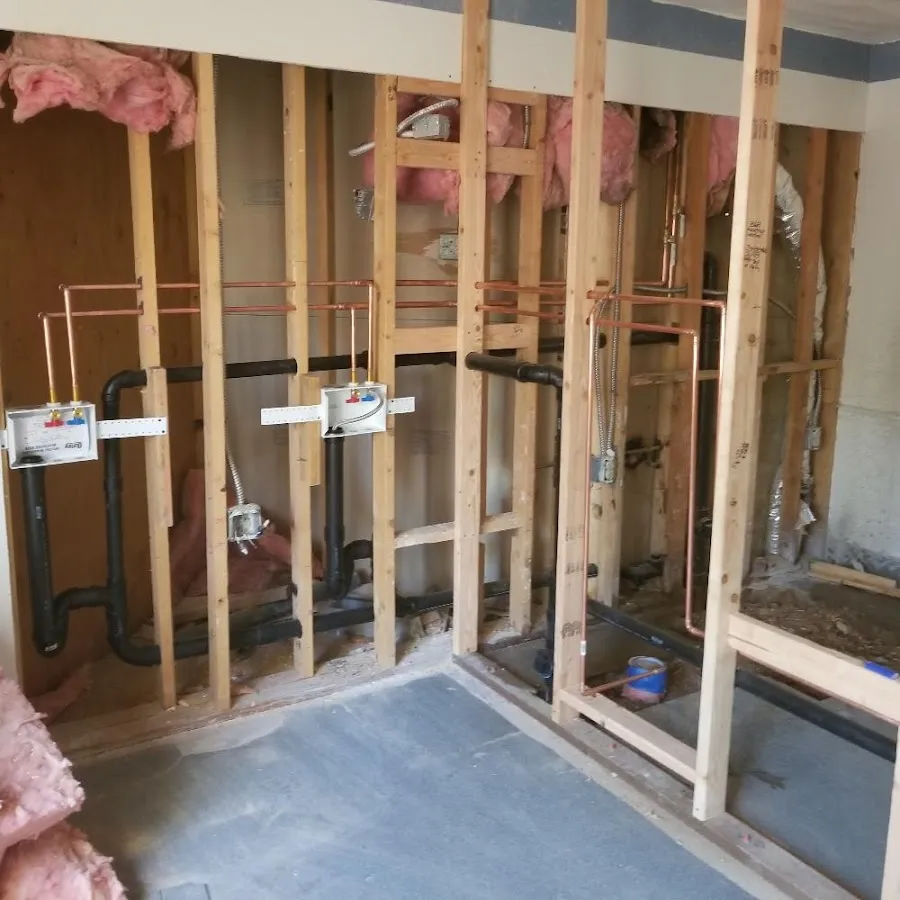 Copper pipe rough-in and plumbing installation in South Valley